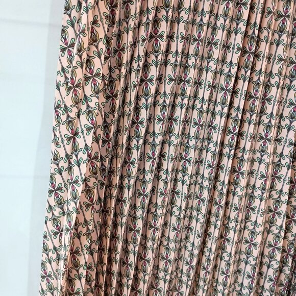 Max Studio Pleated Maxi Skirt Coral Print Size M NWT Flowy Boho Chic $138 - Picture 8 of 10